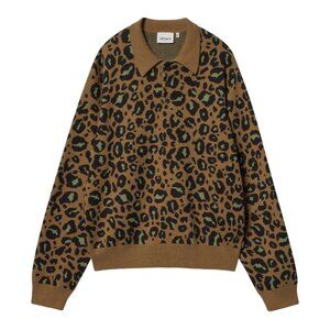Carhartt WIP Arlo Polo Tamarind / Black Camo Leopard Jacquard - I034032